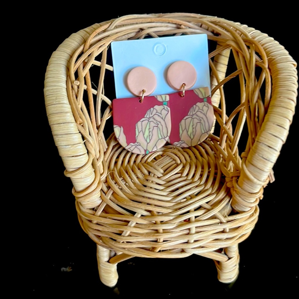 Trendy polymer clay statement earrings!